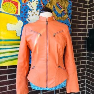 Vera Pelle Genuine Italian Leather Bomber Jacket